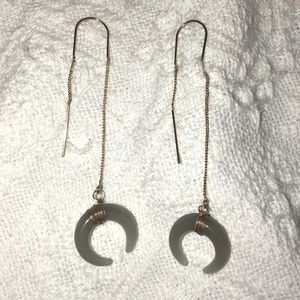 Gray crescent drop earrings